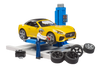 Bruder Toys bworld Car Service Centre with Roadster
