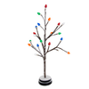 Battery-operated decorative holiday tree with snow-dusted branches and vibrant colored bulb caps, perfect for adding a cheerful glow to small spaces in Home & Decor, Holiday Decor, Best Sellers, and Promo Eligible collections.