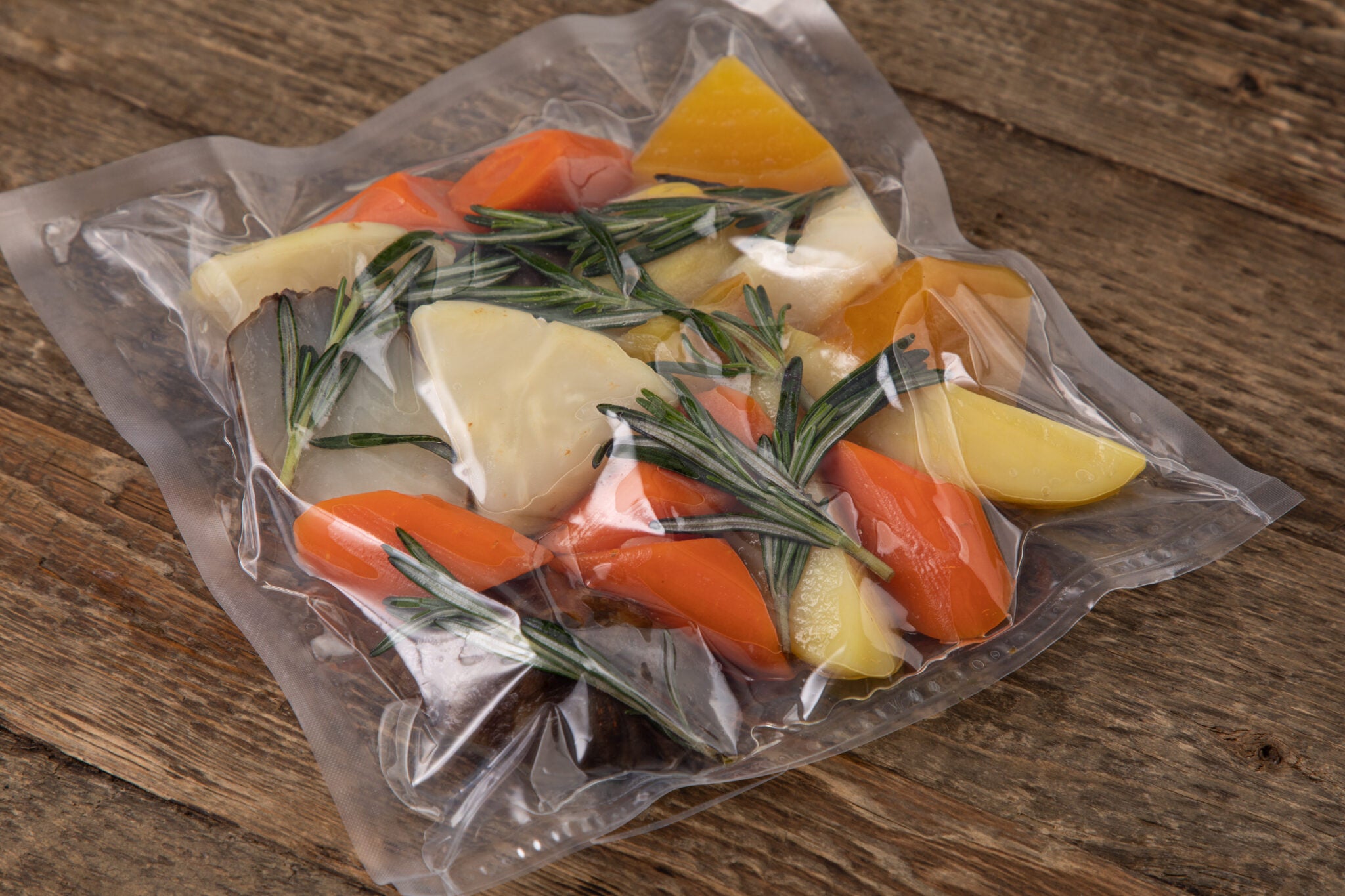 vacuumed sealed vegetables