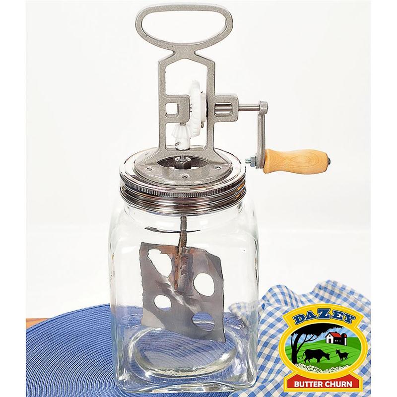 Long revered as the best churn design available, Lehman's has brought the Dazey churn back after a long hiatus. Dazey churns are the original, since 1906. Now improved so only easily cleaned glass and sanitary stainless steel touch your cream. Original Dazey churns are available only from Lehman's.
