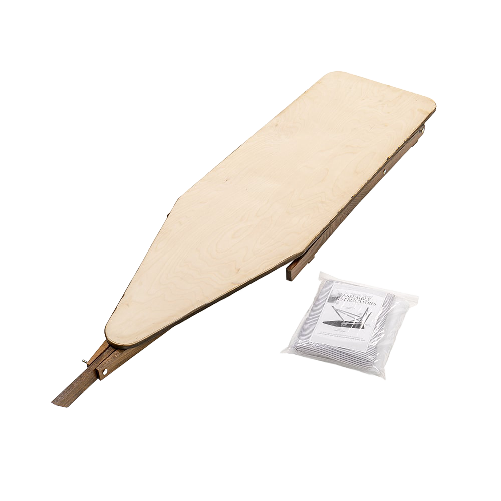 Handcrafted ironing board made from smooth maple and birch wood with a sturdy frame, designed by Amish artisans, ideal for Home & Decor, Laundry Supplies, and USA Made collections.