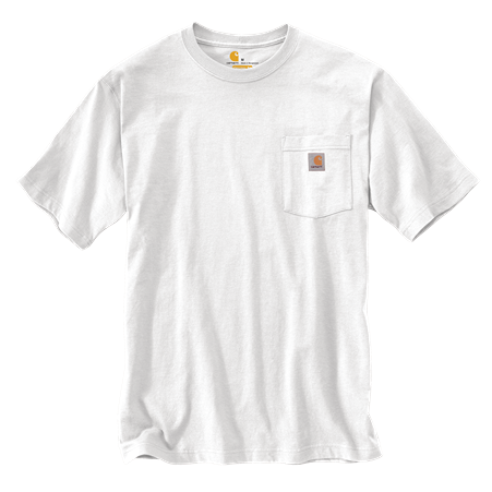 Handcrafted heavyweight cotton short-sleeve t-shirt in white with rib-knit crewneck and a chest pocket featuring a logo patch, made for Health & Wellness, Clothing and Accessories, Best Sellers, and Promo Eligible collections.