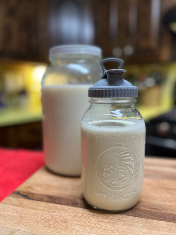 cream in jar to make butter