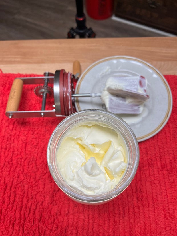 whipped cream develops before butter forms