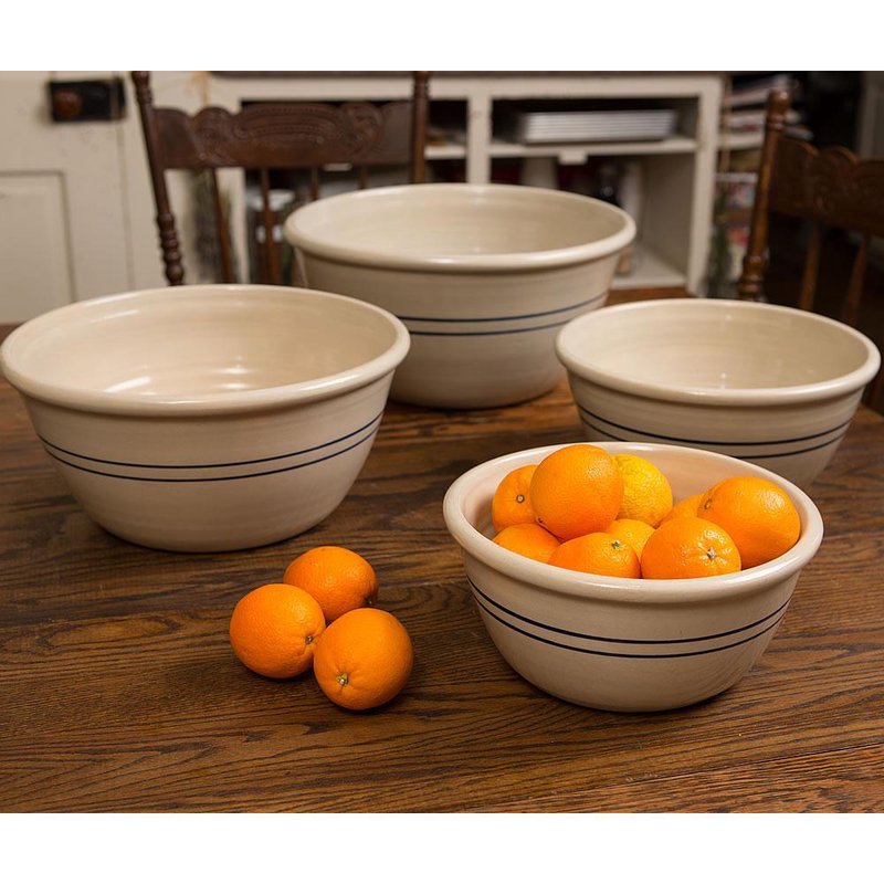 Heritage Blue Stripe Mixing Bowls (Set of 4)