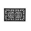 Handcrafted black rubber floor mat featuring an intricate filigree pattern designed to trap dirt and debris, perfect for Home & Decor, Home Textiles, Household Helpers, Best Sellers, and Promo Eligible collections.