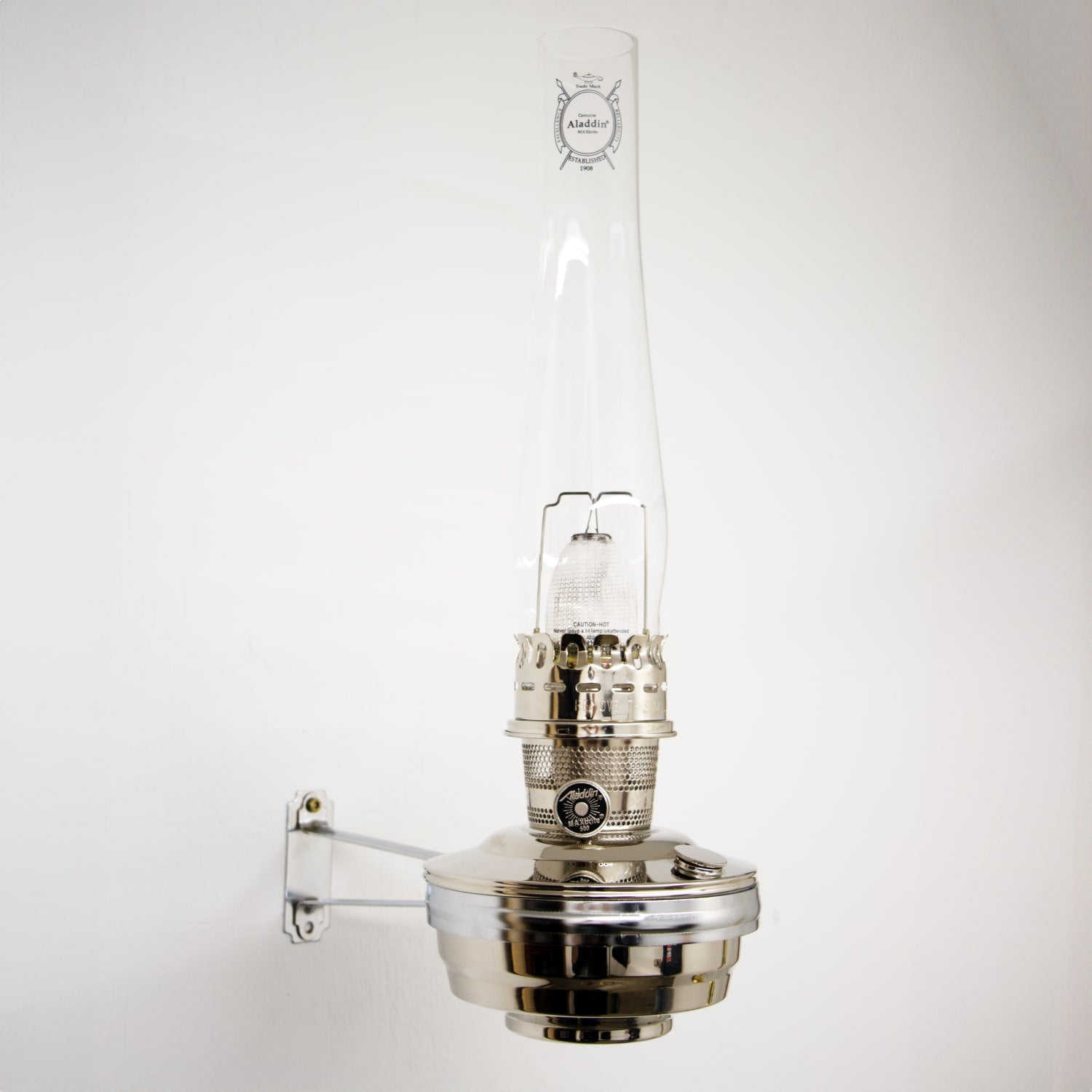 Aladdin Chrome Wall-Mounted Oil Lamp | Lehman's