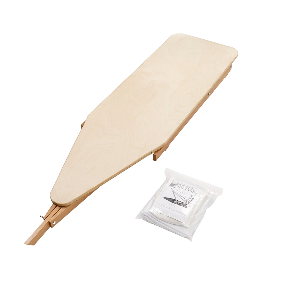 Handcrafted ironing board made from smooth maple and birch with foldable legs, ideal for Home & Decor, Laundry Supplies, USA Made, Amish Made, and Dryers and Drying Accessories collections.