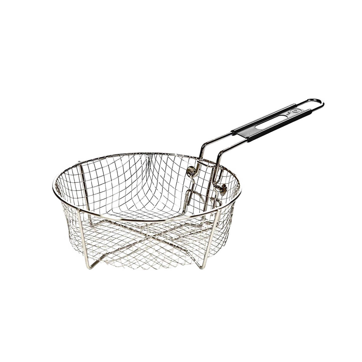 Stainless steel deep fry basket with folding handle designed for use with Lodge Dutch ovens, ideal for Kitchen & Food, Cookware, Cast Iron, Kitchen Gadgets, and Best Sellers collections.