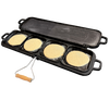 Lehman's Kitchen Family-Size Cast Iron Flip Griddle & Sandwich Press