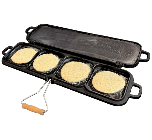 Lehman's Kitchen Family-Size Cast Iron Flip Griddle & Sandwich Press