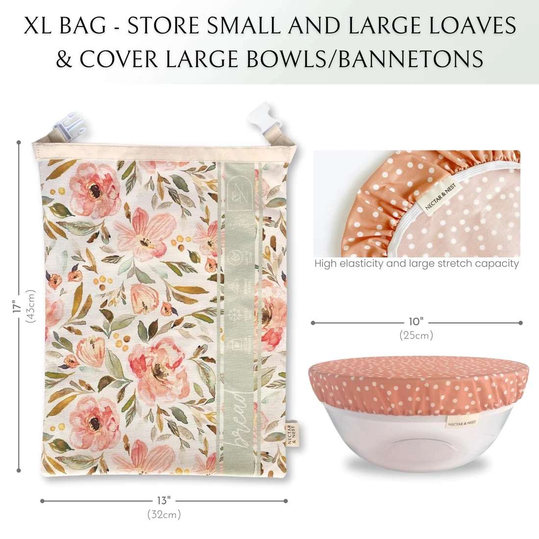 Bread Baker Storage Set – Beeswax Bag and Bowl Cover