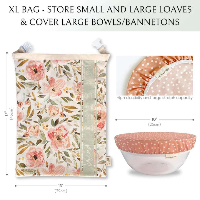 Bread Baker Storage Set – Beeswax Bag and Bowl Cover