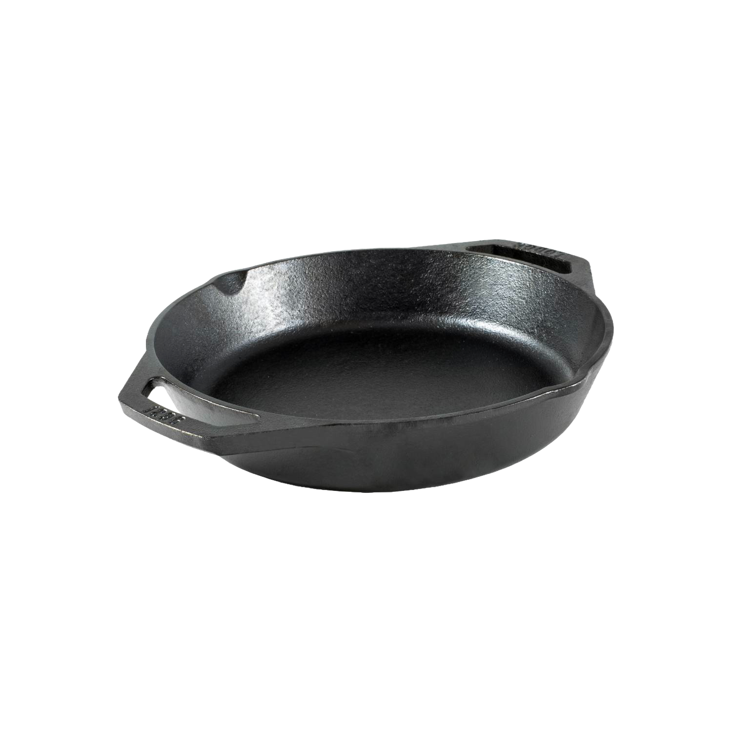 Round cast iron pan with short side handles, crafted for versatile cooking methods, included in Kitchen & Food, Cookware, Cast Iron, Best Sellers, and Promo Eligible collections.