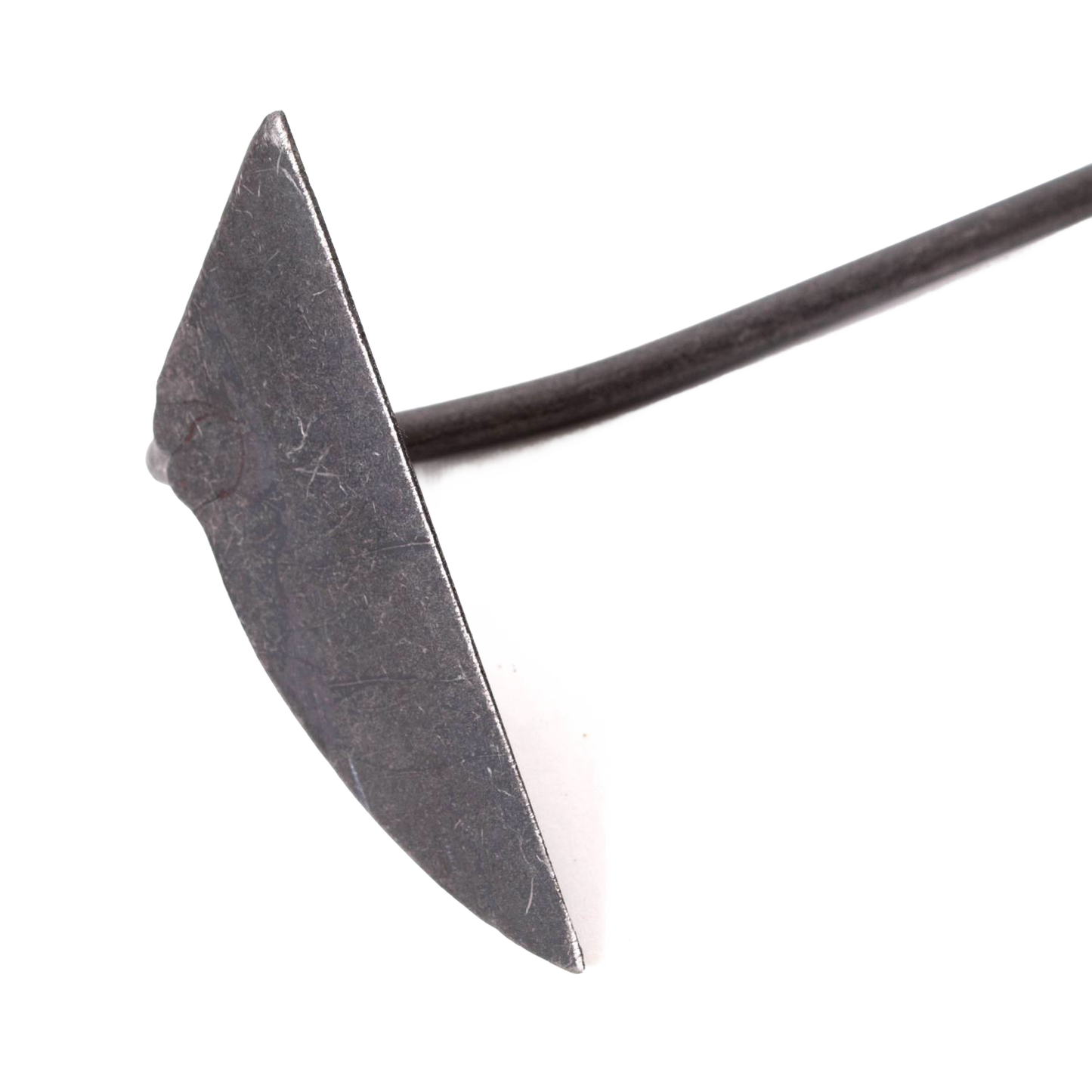 Handcrafted steel garden hoe blade with a balanced shaft, designed for precision weed slicing beneath soil, featuring durable forged metal for Farm, Garden & Tool, Garden Accessories collections.