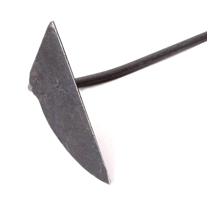 Handcrafted steel garden hoe blade with a balanced shaft, designed for precision weed slicing beneath soil, featuring durable forged metal for Farm, Garden & Tool, Garden Accessories collections.