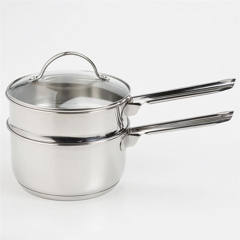 A sturdy double boiler is the safest way to heat wax on the stovetop for candlemaking. At Lehmans.com and our store in Kidron, Ohio.