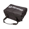 Black durable transport bag with zippered closure and handles, designed for safely carrying a loaf pan, ideal for camping, farm, garden, and bread making supplies.