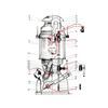 Detailed technical illustration of a Petromax pressure lamp assembly highlighting key components with red annotations, suitable for Lamps & Lighting, Parts and Accessories, and Other Parts collections.