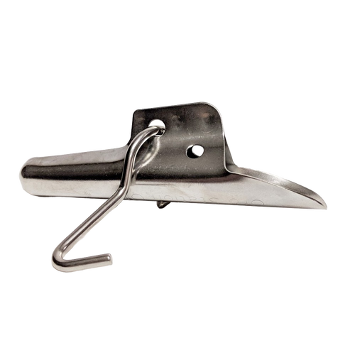 Heavy-duty stainless steel bucket spile with hook designed for hanging collection buckets during tree tapping, durable for multiple seasons, ideal for Farm, Garden & Tool, Orchard and Grove, Maple Syrup Sugaring Supplies, Best Sellers, and Promo Eligible collections.