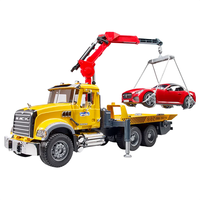 Bruder Toys MACK Granite Tow Truck with Roadster