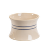 Handcrafted stoneware cooler stand in cream with two blue stripes, made in USA, designed for Kitchen & Food, Storage and Serving, Best Sellers, and Promo Eligible collections.