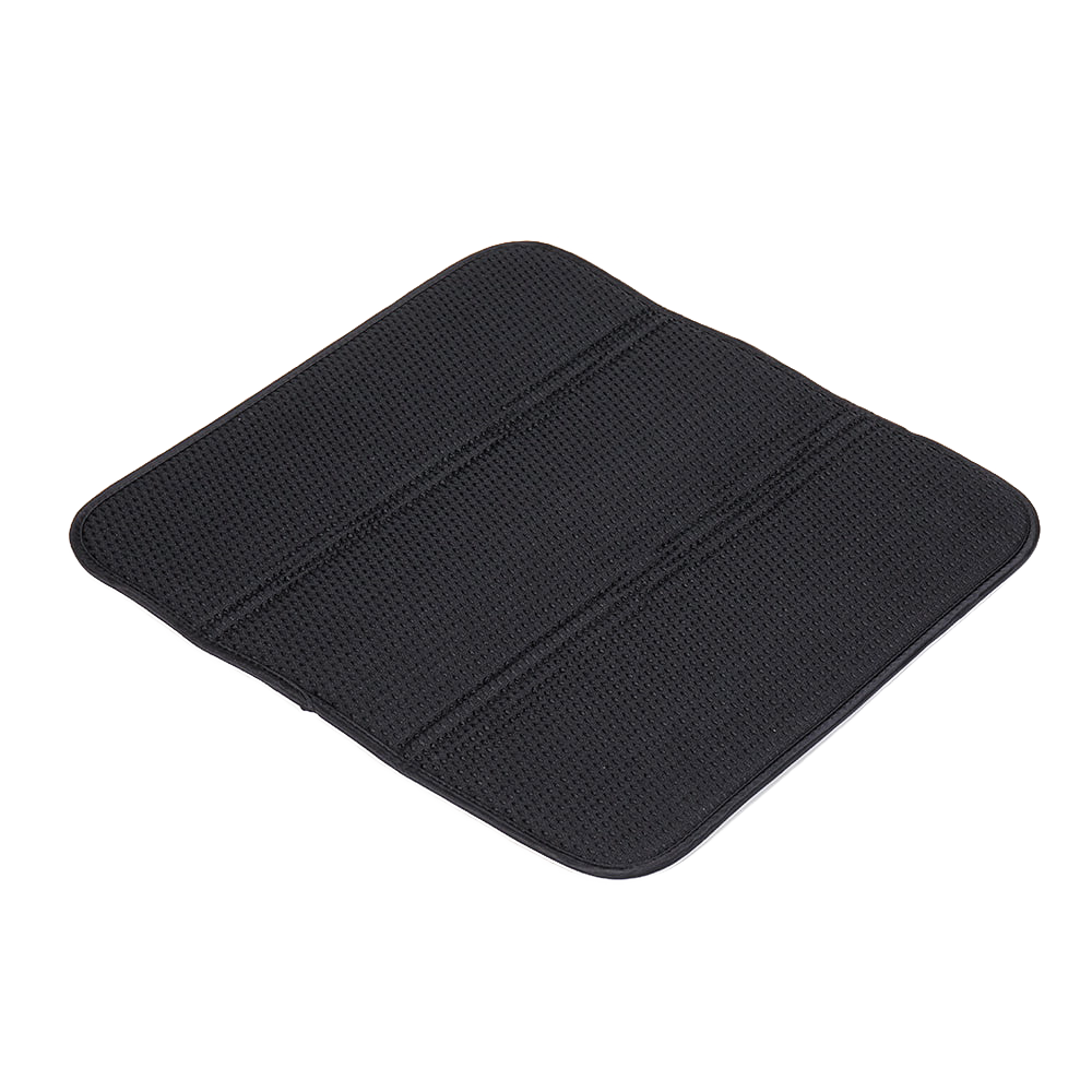 Dark microfiber dish drying mat with a waffle texture, designed to absorb moisture quickly while cushioning delicate dishes, ideal for Kitchen & Food, Kitchen Gadgets, Kitchen Accessories, Kitchen Textiles, Best Sellers, and Promo Eligible collections.