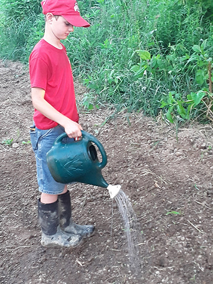 Watering garden