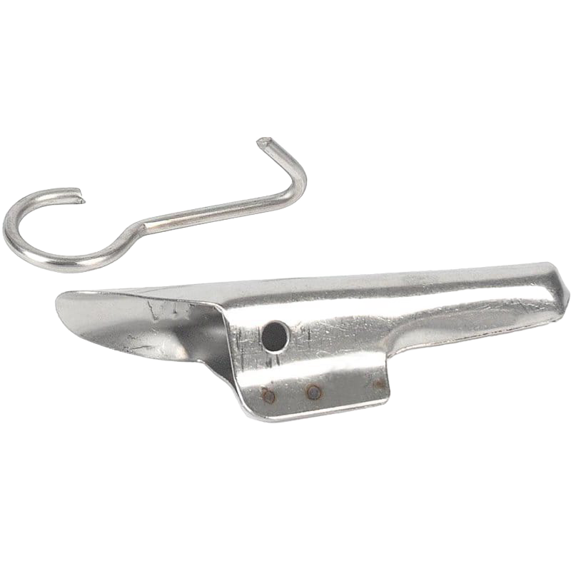 Heavy-duty stainless steel bucket spile with separate hook designed for hanging collection buckets during tree tapping, suitable for Farm, Garden & Tool, Orchard and Grove, Maple Syrup Sugaring Supplies, and Best Sellers collections.