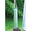 Long cylindrical galvanized steel well bucket with watertight valve and reinforced crimped seams, handcrafted for reliable water retrieval in farm, garden, emergency, and best seller tool collections.