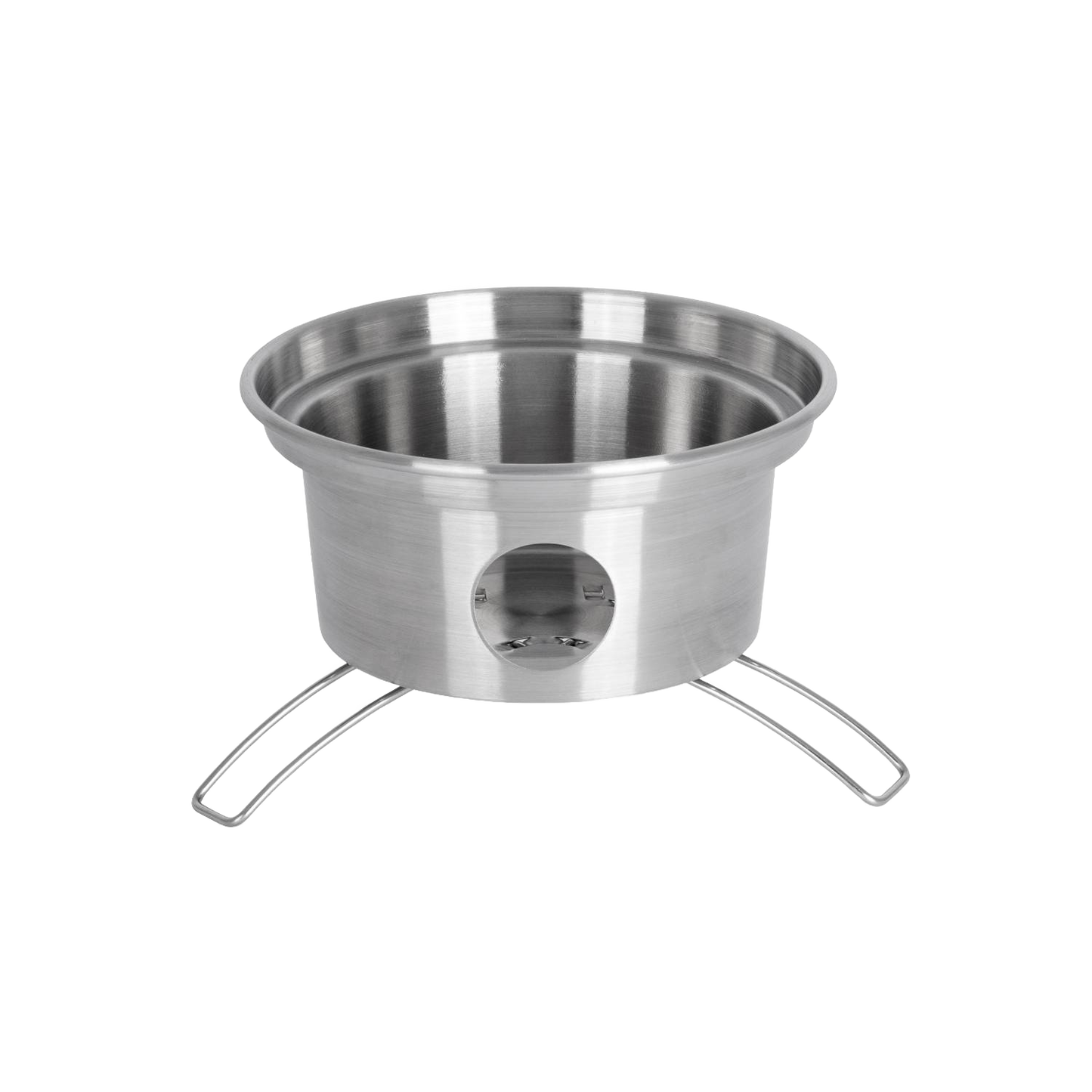 Handcrafted stainless steel fire kettle stove base with ventilation hole and foldable wire legs for stable outdoor use in camping, farm, garden & tool, emergency supplies, and best sellers collections.