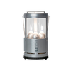 Handcrafted Candlelier Candle Lantern with three lit candles inside a sturdy metal frame, designed for reliable outdoor lighting in camping, emergency, and garden settings.