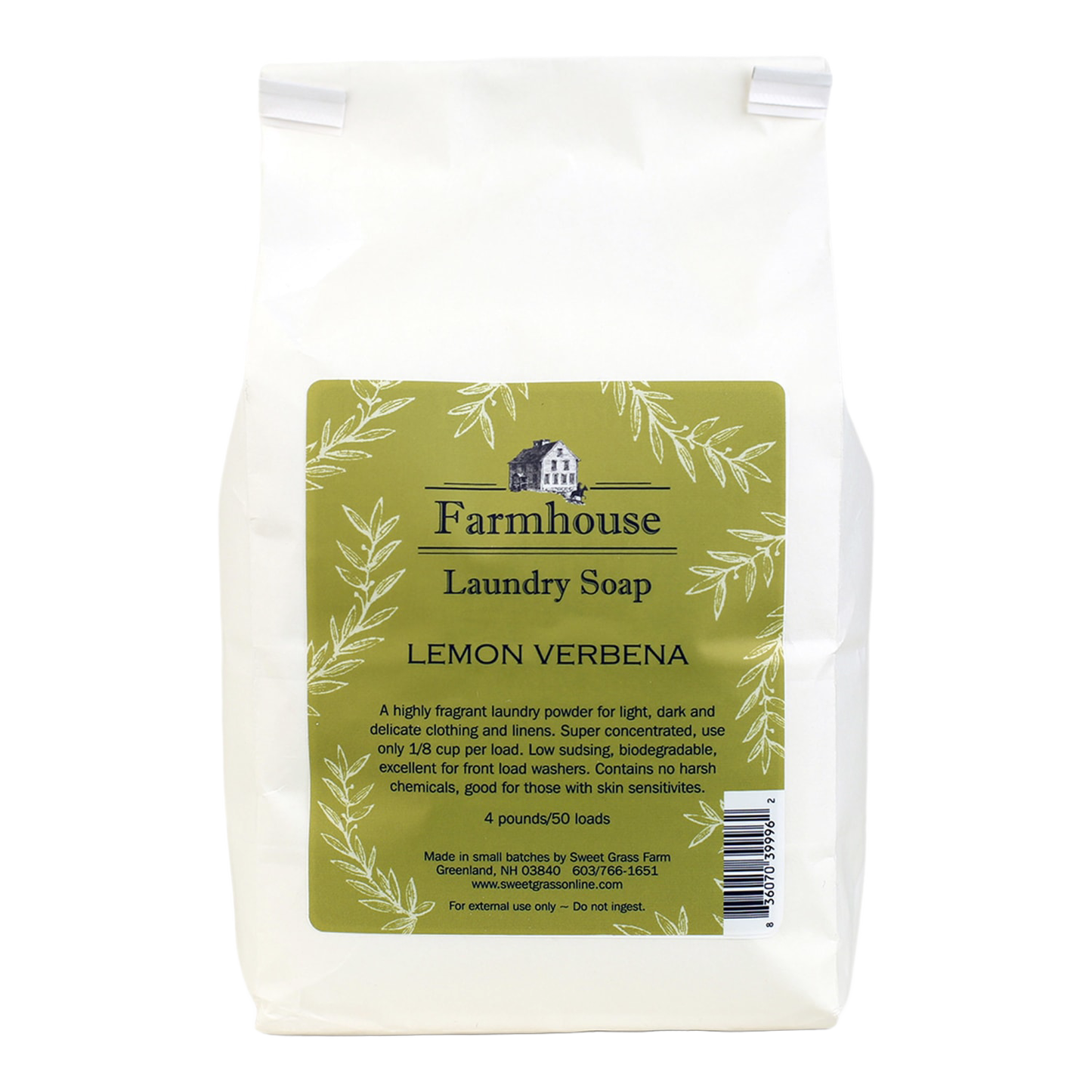 Handcrafted lemon verbena scented laundry powder with a low-sudsing, biodegradable formula, made in USA, perfect for light and dark fabrics, featured in Home & Decor, Soaps and Soapmaking, Laundry Supplies, Laundry Soaps and Softeners, USA Made, Best Sellers, and Promo Eligible collections.