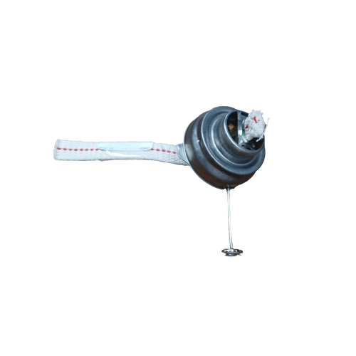 Metal burner component for oil lanterns with attached wick, designed as a replacement part for camping and emergency lighting, featured in lamps and outdoor collections.