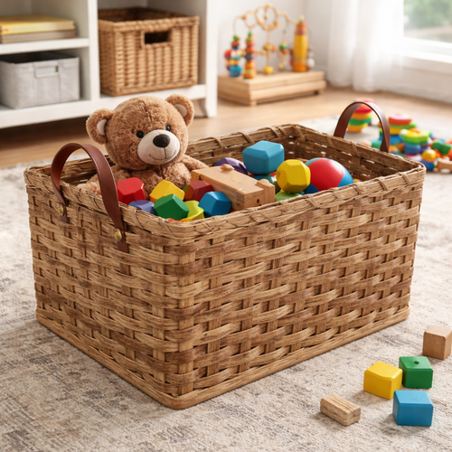 Amish-Made Handwoven Toy Basket