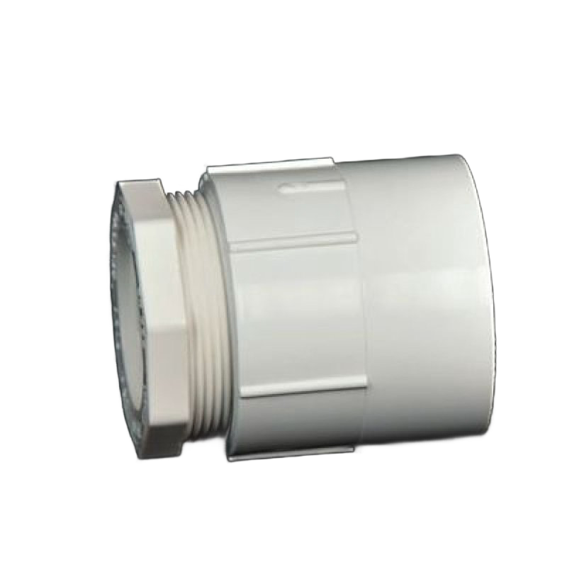 White threaded PVC pipe fitting adapter designed for water pumps, suitable for use in Appliances, Pump Parts and Tools, Water Pumps, and Best Sellers collections.