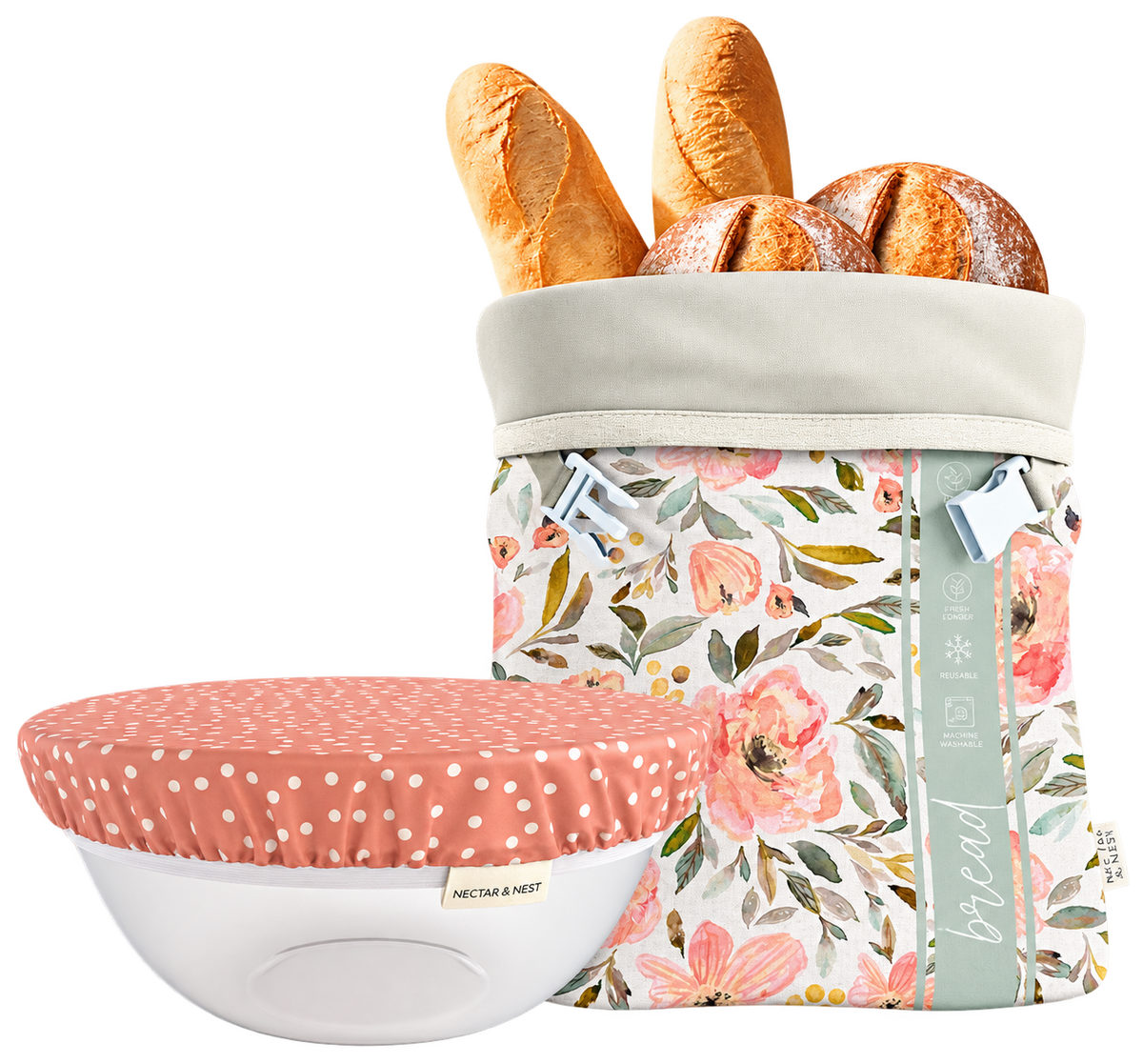 Bread Baker Storage Set – Beeswax Bag and Bowl Cover