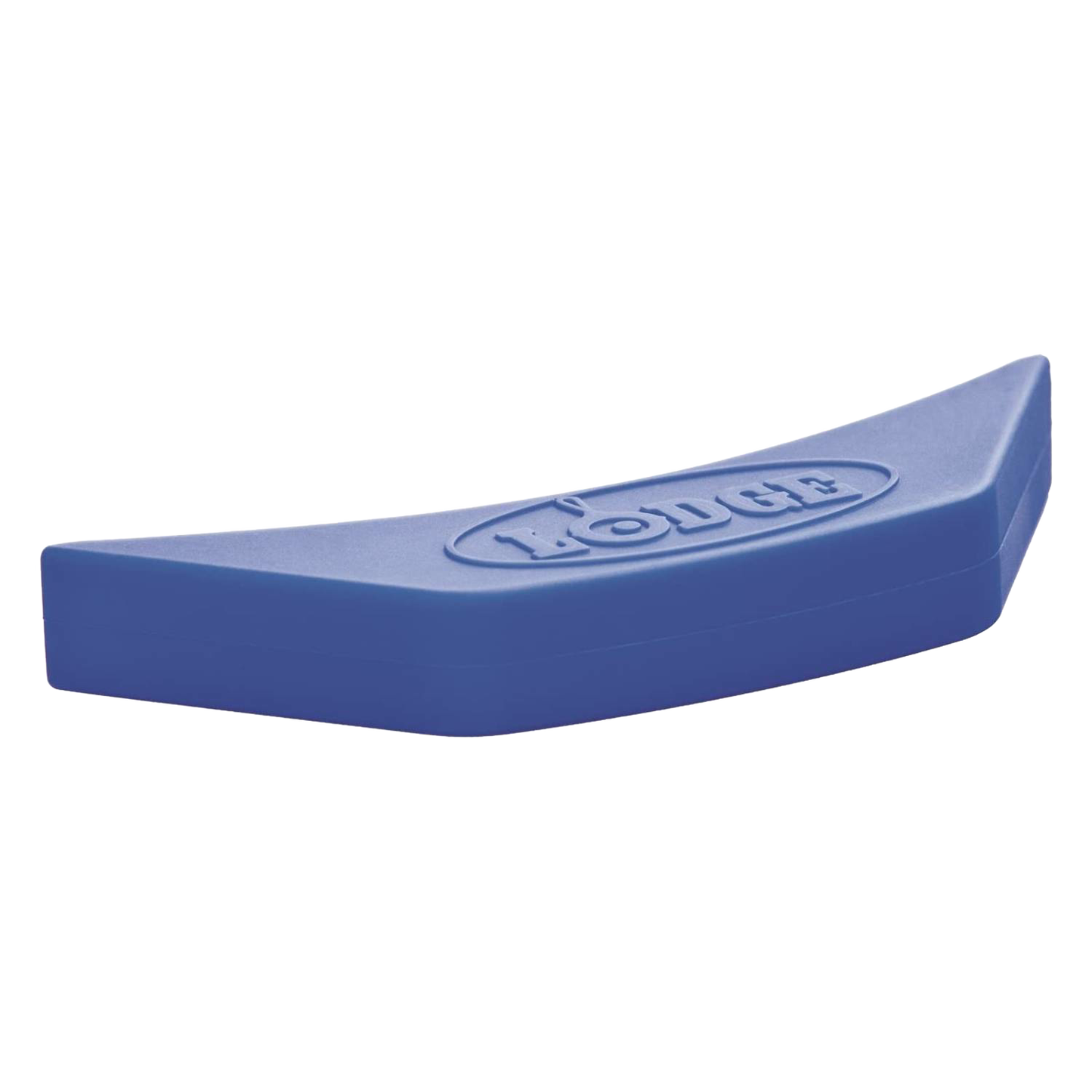 Blue silicone assist handle holder designed to protect hands from heat up to 450°F on cast iron cookware, ideal for Kitchen & Food, Cookware, Cast Iron, Best Sellers, and Promo Eligible collections.