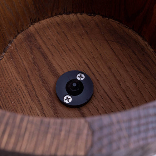 Close-up of the handcrafted wooden interior of an Amish made ice cream freezer bucket, showing durable construction details in a Kitchen & Food, Specialty Equipment, and USA Made collection.