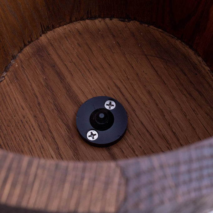 Close-up of the handcrafted wooden interior of an Amish made ice cream freezer bucket, showing durable construction details in a Kitchen & Food, Specialty Equipment, and USA Made collection.