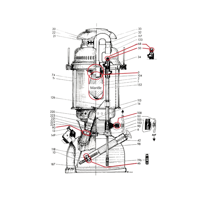 Technical drawing of a high-pressure lamp showing detailed internal components and part labels, suitable for Lamps & Lighting, Parts and Accessories, Other Parts, and Best Sellers collections.