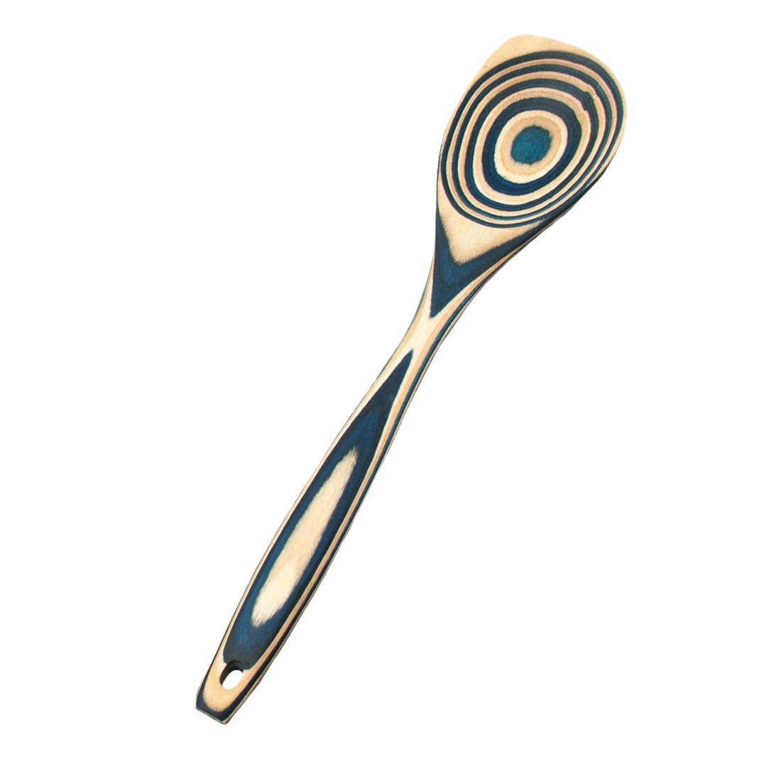 Durable pakkawood corner spoon with vibrant concentric color patterns, handcrafted for sturdy use, featured in Kitchen & Food, Kitchen Gadgets, Cooking and Baking Helpers, Storage and Serving, Best Sellers, Promo Eligible collections.