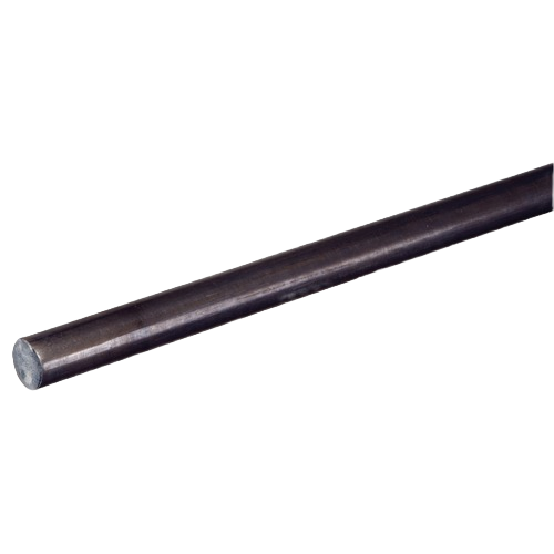 Solid metal rod with dark finish, featuring a smooth cylindrical shape and flat circular end, suitable for various crafting or hardware applications.