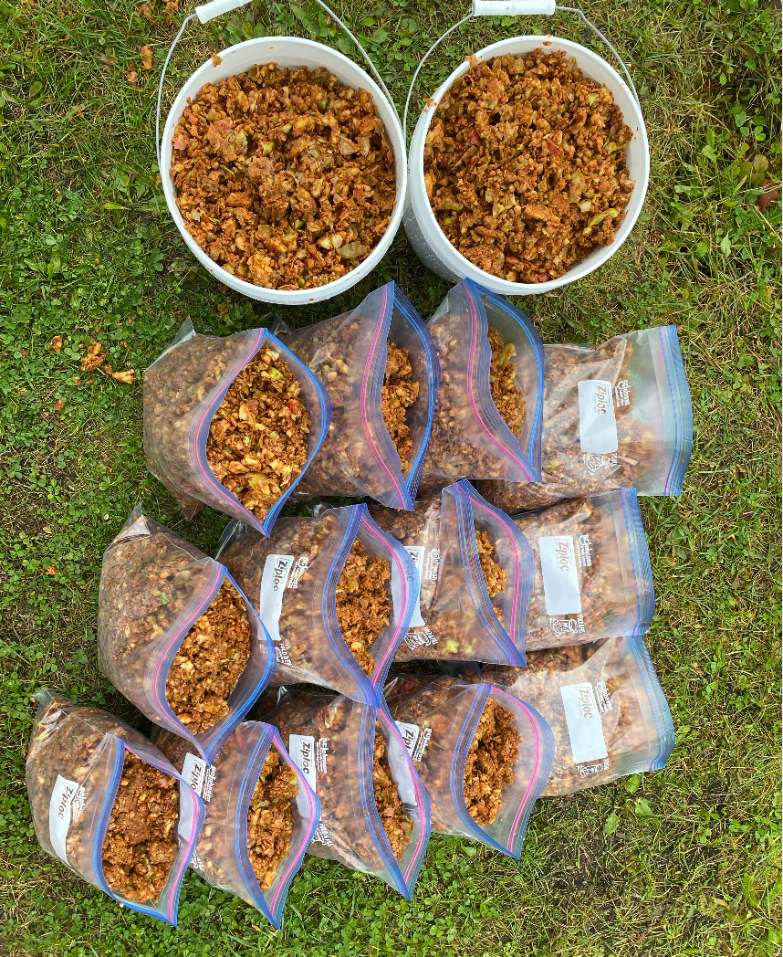 Apple scraps from pressing apples