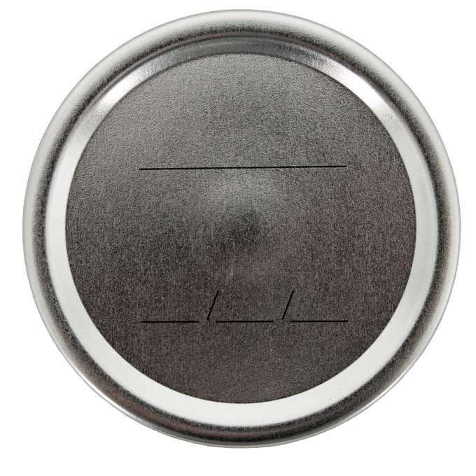 Wide-mouth metal canning lid with BPA-free sealing compound and date labeling lines, designed for airtight food preservation in kitchen, food preservation, canning, and best sellers collections.