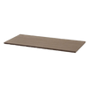 Rectangular wooden board with smooth finish in muted brown tone, suitable for shelving or crafting, reflecting simple, functional design for home improvement or storage projects.