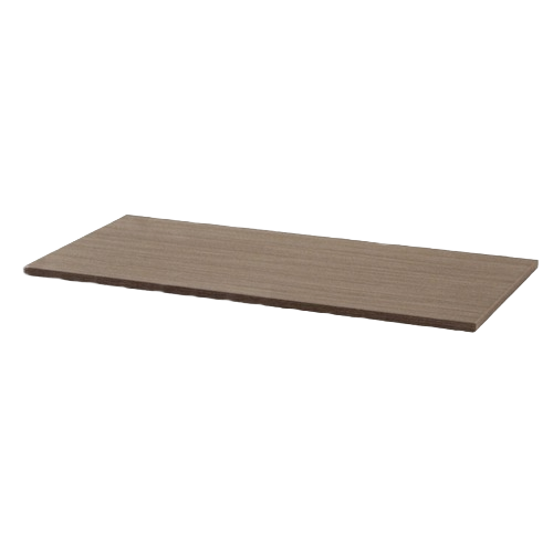 Rectangular wooden board with smooth finish in muted brown tone, suitable for shelving or crafting, reflecting simple, functional design for home improvement or storage projects.