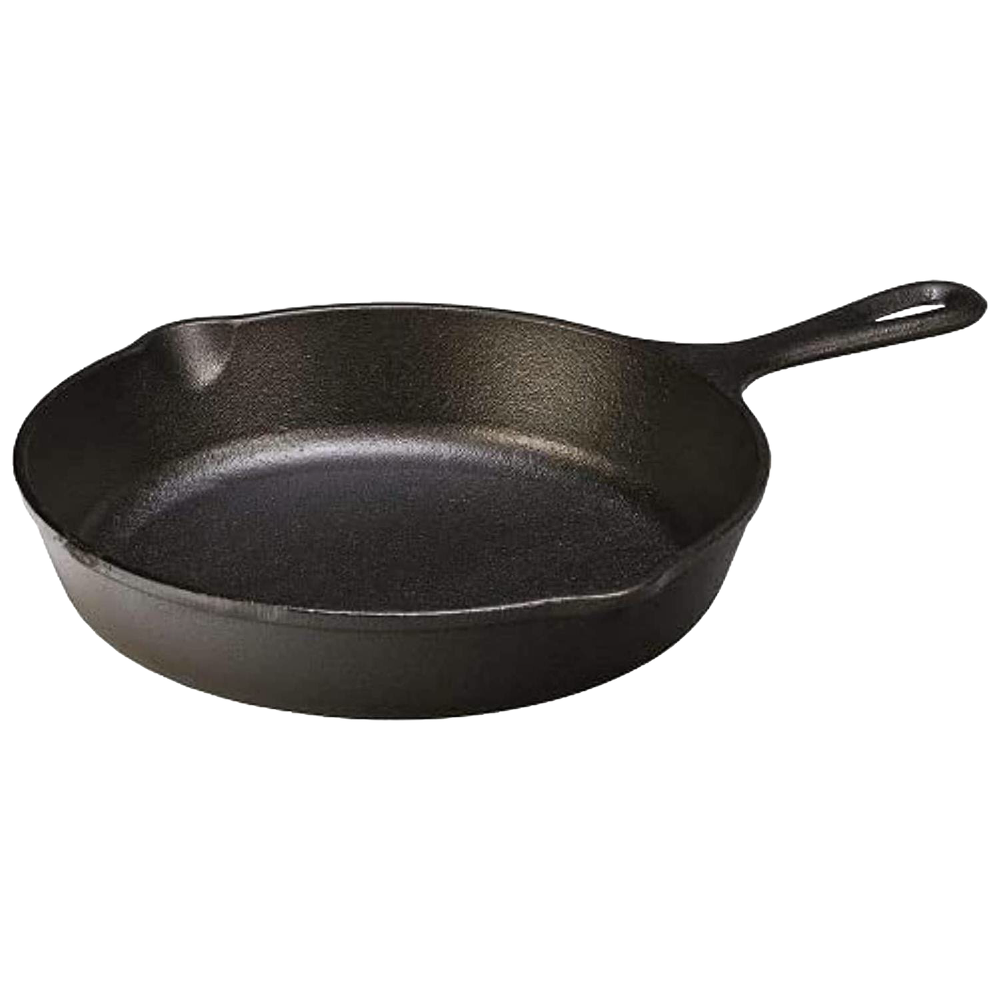 Pre-seasoned black cast iron skillet with a long handle, designed for superior heat retention and durability, ideal for Kitchen & Food, Cookware, Cast Iron, Best Sellers, and Promo Eligible collections.