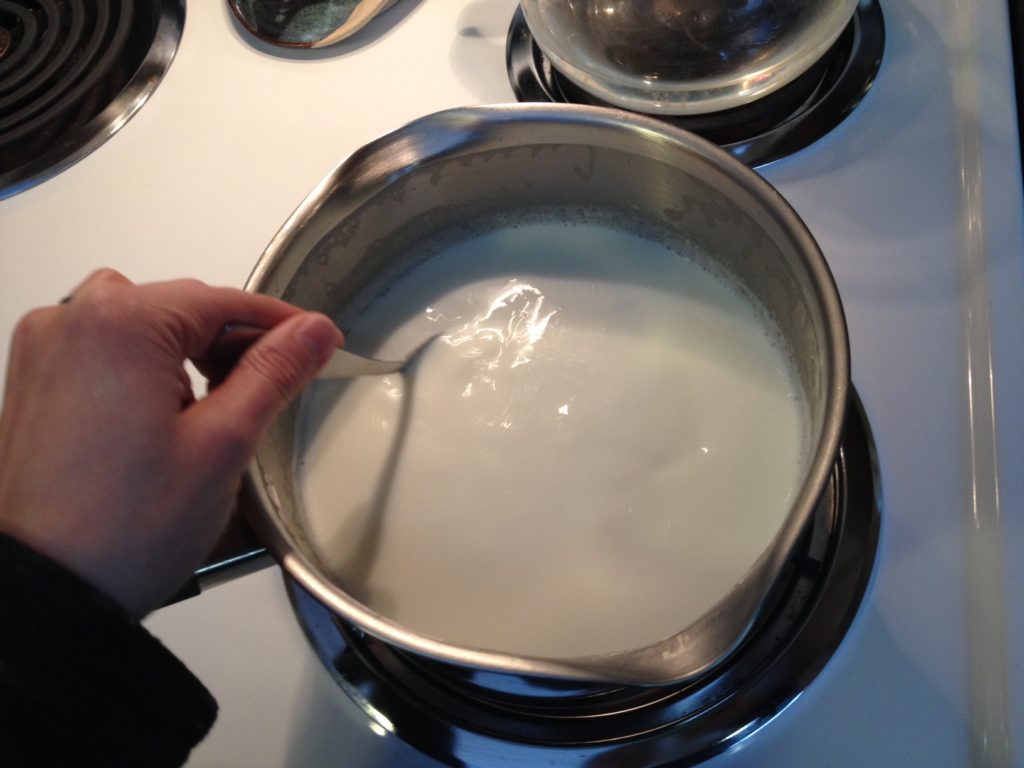 stirring milk