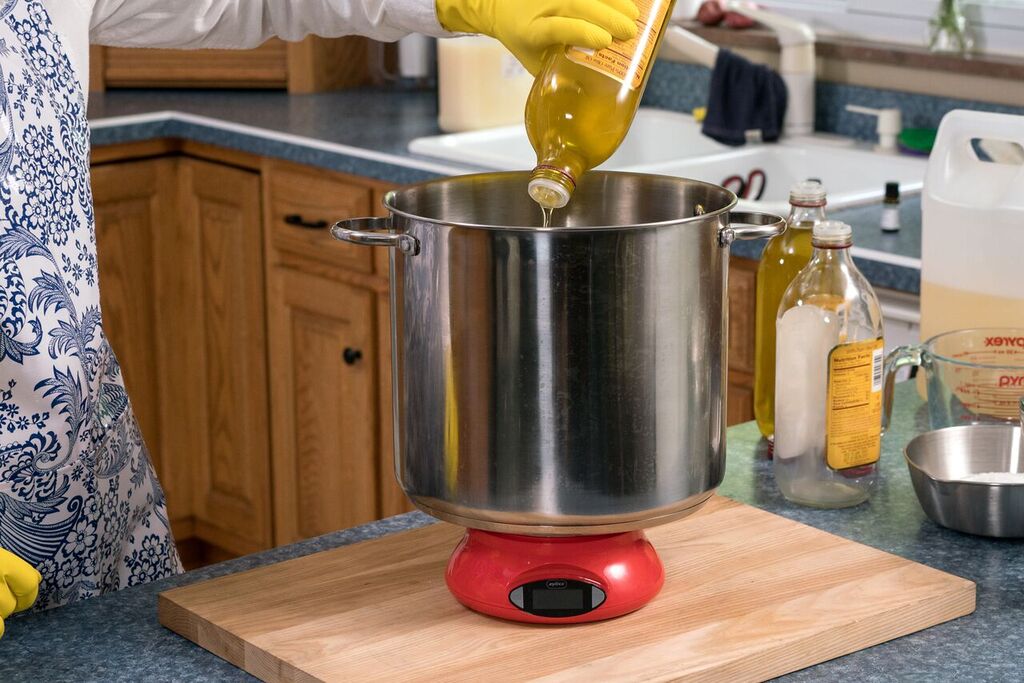 pouring olive oil